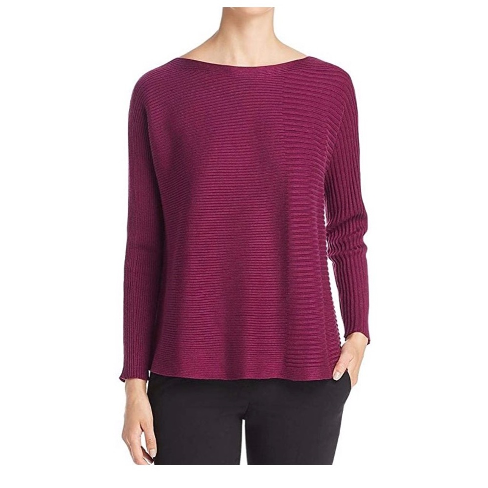 EILEEN FISHER Bateau Neck Tencel Silk Sweater -NWT